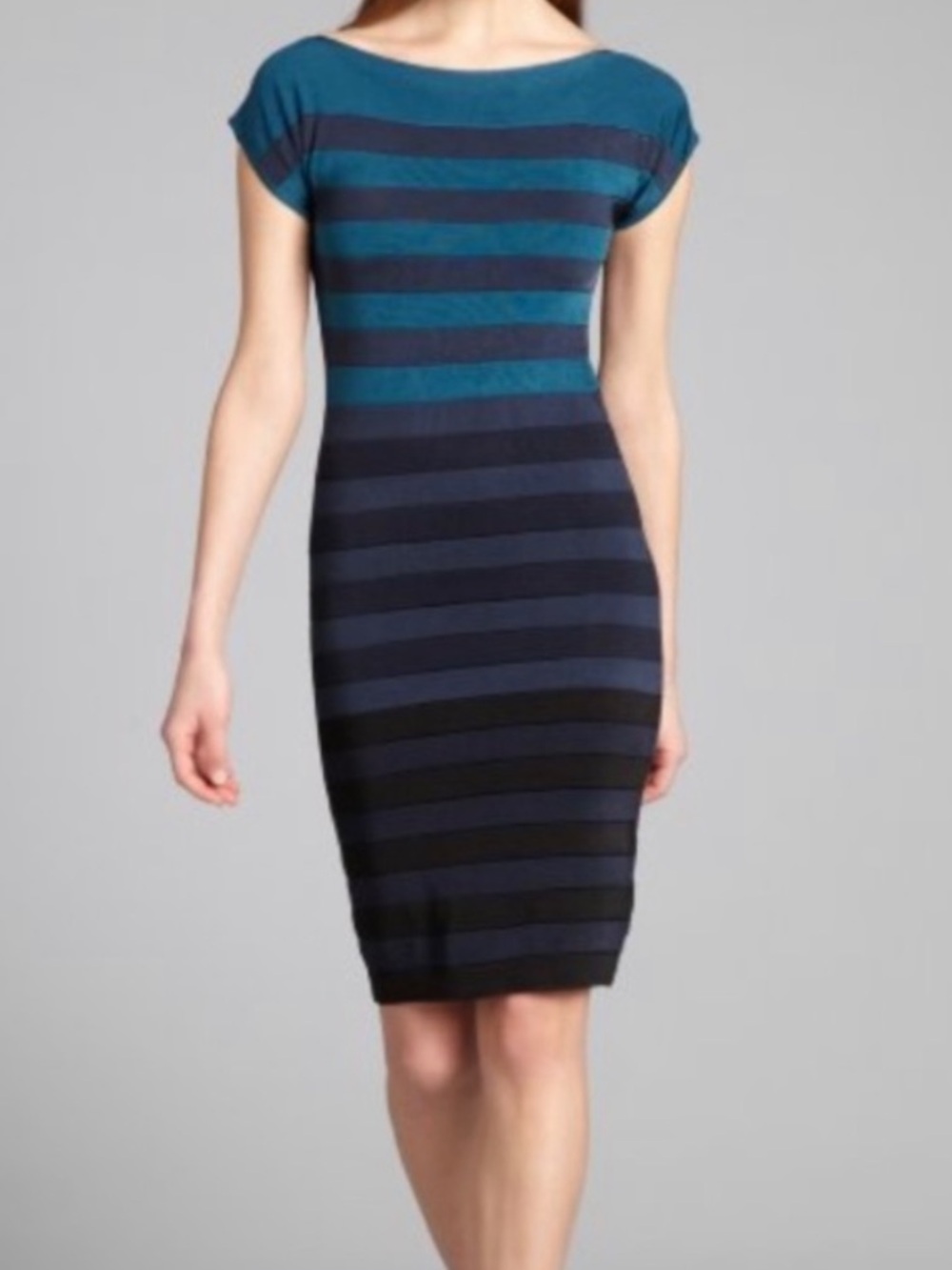 French Connection Striped Bandage Short Sleeve Dress